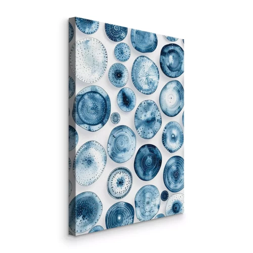 Tableau  Gouttes bleues aquarelles subtiles