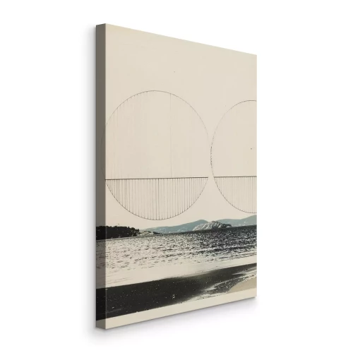 Tableau  Soleils minimalistes au-dessus de la ligne de mer