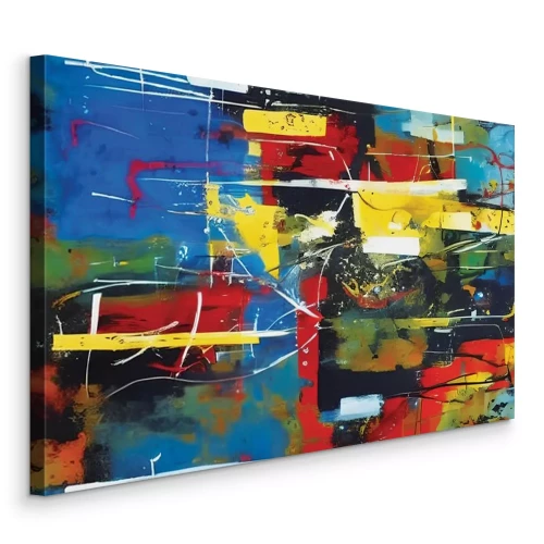 Tableau  Des rayures colorées dans un chaos de couleurs