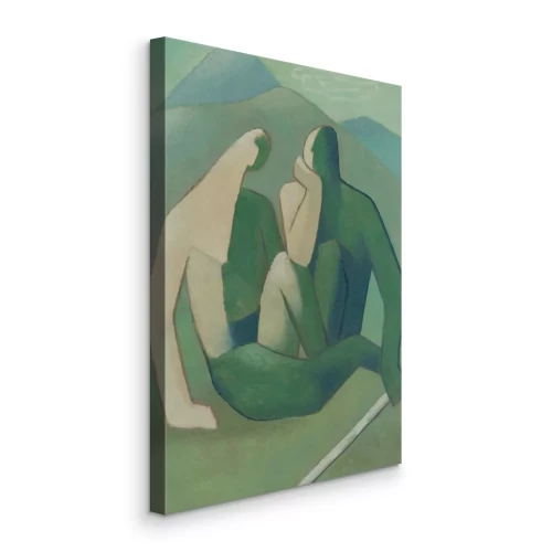 Tableau  Paysage de montagne avec des figures géométriques