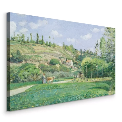 Tableau  Un paysage rural paisible avec une vache qui broute