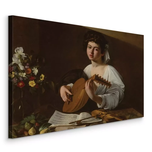 Tableau  Une charmante silhouette de femme avec un luth