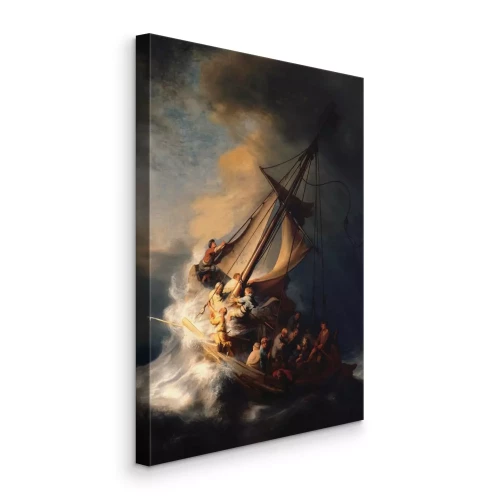 Tableau  Un voilier luttant contre les vagues d'une mer agitée