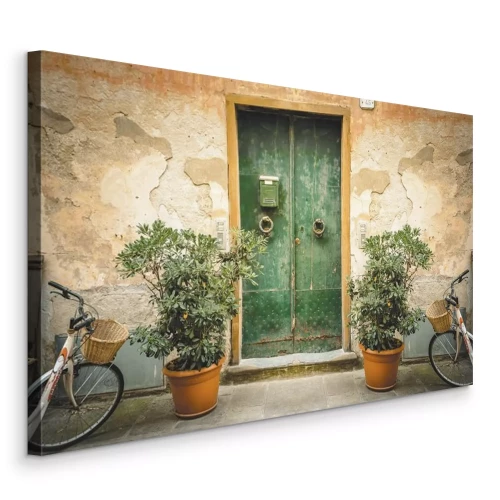 Tableau  Porte rustique en bois avec verdure