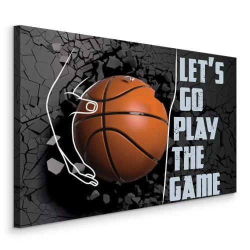 Tableau  Un ballon de basket sur un mur en béton avec des inscriptions dessus