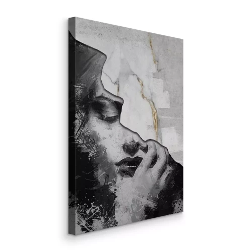 Tableau  Portrait artistique d'une femme avec un motif marbré