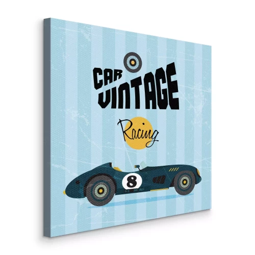 Tableau  Typographie style années 50 avec une ambiance course automobile