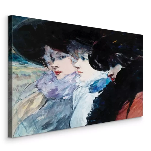 Tableau  Portrait de trois dames en chapeau