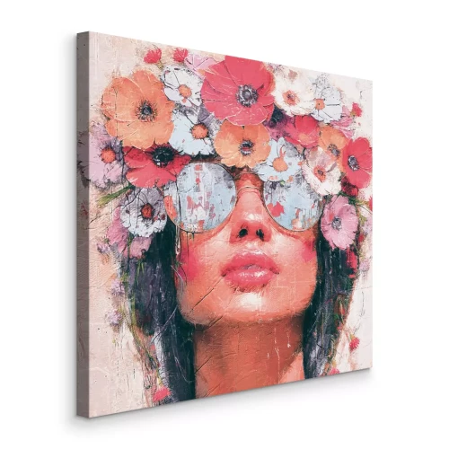 Tableau  Porteur d'une femme avec une couronne de fleurs