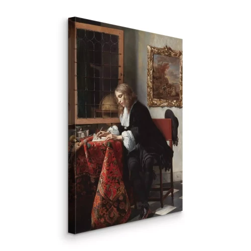 Tableau  Reproduction d'un homme écrivant une lettre par Gabriel Metsu