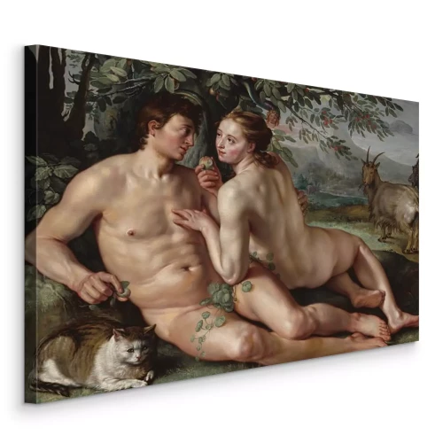 Tableau  Scène d'amour baroque dans un coin du jardin