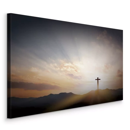Tableau  Silhouette de la croix dans la lumière du matin