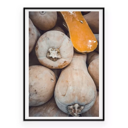 Poster  Courges butternut mûres aux couleurs intenses