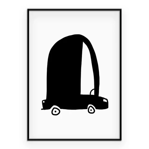Poster  Icône de voiture noire de grande taille