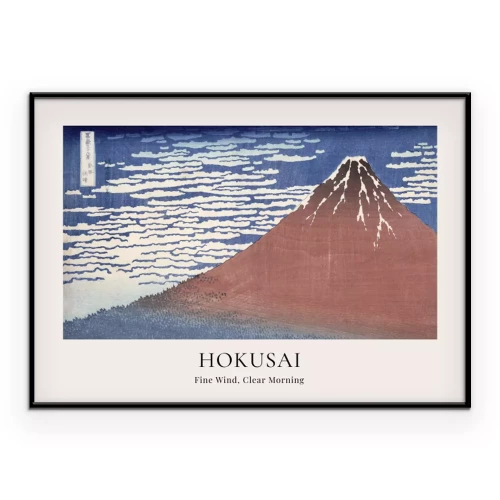 Poster  Un volcan au style japonais minimaliste