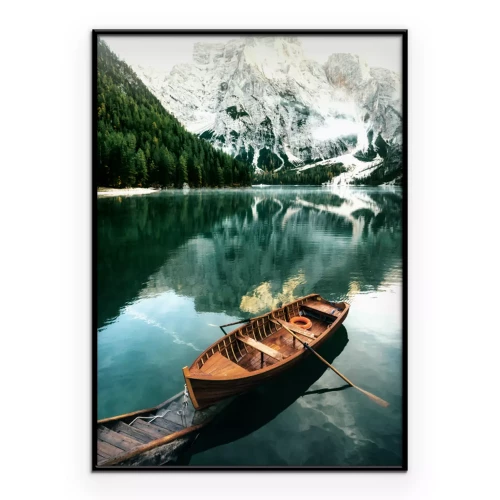 Poster  Un bateau sur un lac alpin