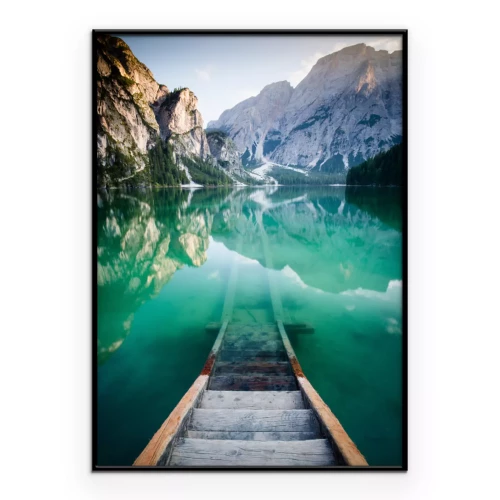 Poster  Lac de montagne avec un quai en bois
