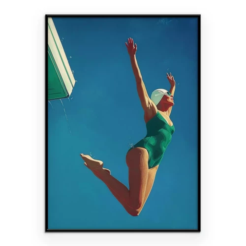 Poster  Un nageur qui saute dans l'eau