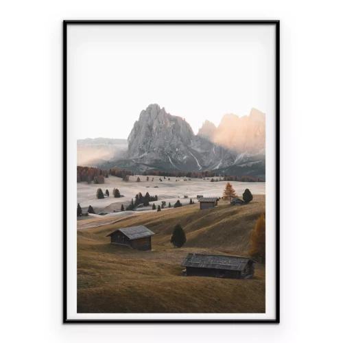 Poster  Un village de montagne avec une végétation et des paysages naturels