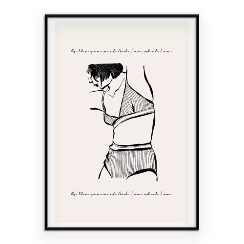 Poster  Silhouette délicate d'une femme avec du texte