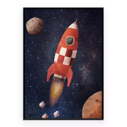 Poster  Un vaisseau spatial dans l'espace avec des planètes