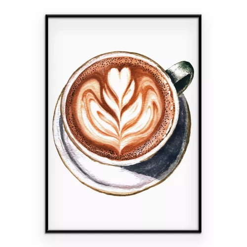 Poster  Décoration de café avec mousse en forme de cœur