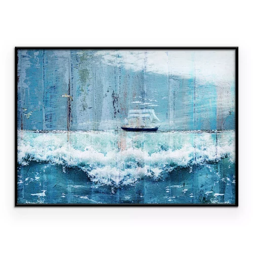 Poster  Une scène peinte représentant un voilier en mer