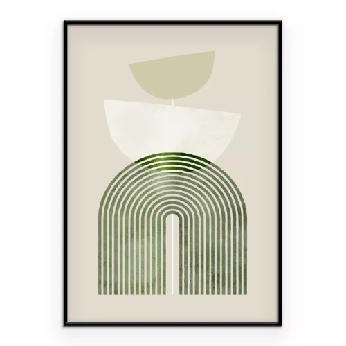 Poster  Géométrie avec des lignes vertes