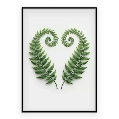 Poster  Composition symétrique des feuilles vertes