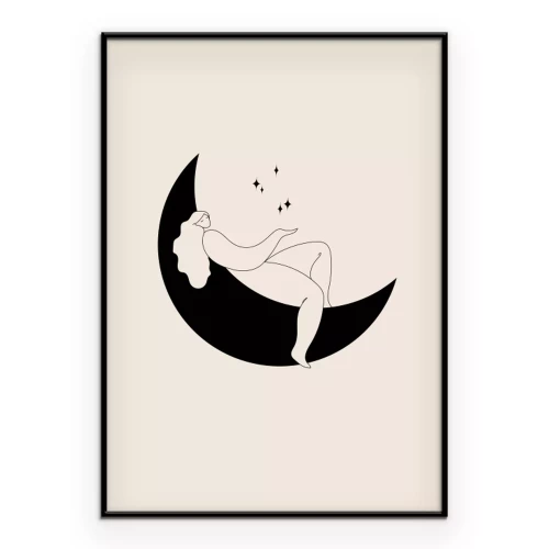 Poster  Des femmes sur la Lune parmi les étoiles