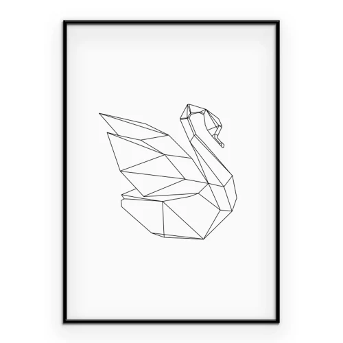 Poster  Dessin minimaliste d'un cygne