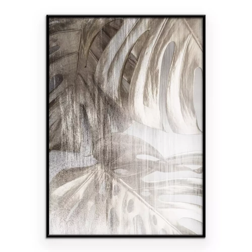 Poster  Composition floue de feuilles sur fond clair