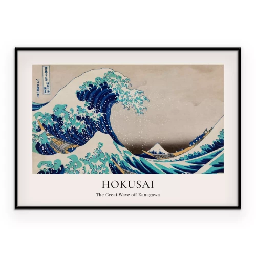 Poster  La scène emblématique de l'immense vague bleue