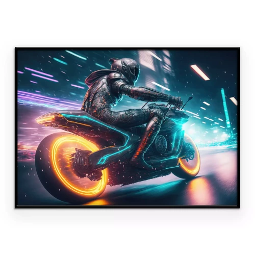 Poster  Moto de course avec effet lumineux