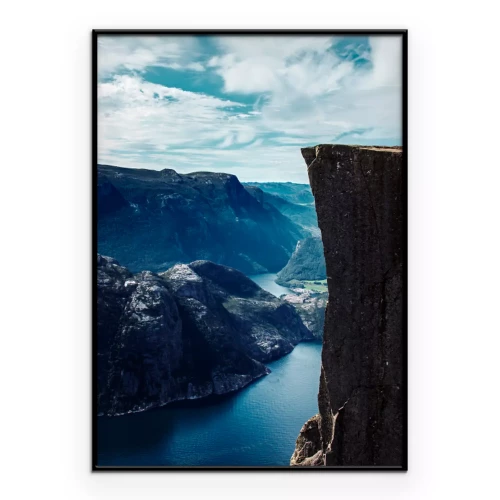 Poster  Paysage de montagne et lac azur