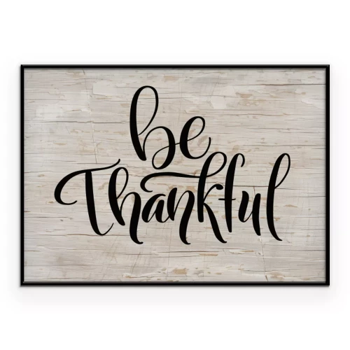 Poster  Inscription de gratitude sur fond en bois