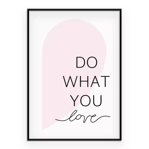 Poster  Typographie « J’aime » sur un arc rose