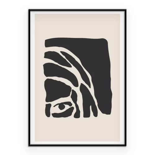 Poster  Un croquis subtil du visage d'une femme, dans des tons monochromes.