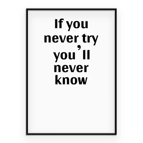 Poster  Inscription noire sur fond blanc évoquant l'audace