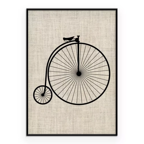 Poster  Vélo rétro avec une grande roue avant