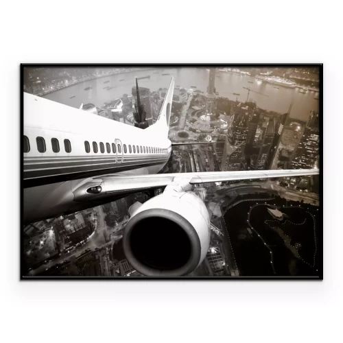 Poster  Vol au-dessus du sol avec vue de l'avion