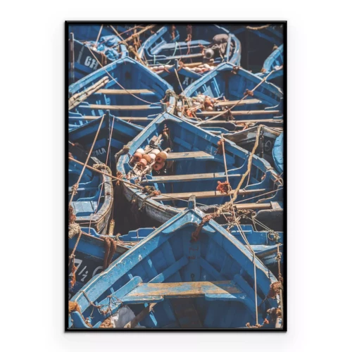 Poster  Des bateaux colorés sur l'eau vus du ciel