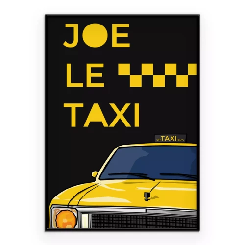 Poster  Taxi vintage avec lettrage jaune