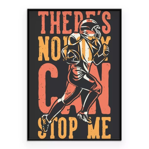 Poster  Joueur de football américain et inscription de motivation