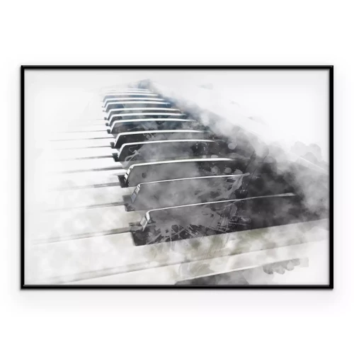 Poster  Touches de piano style aquarelle
