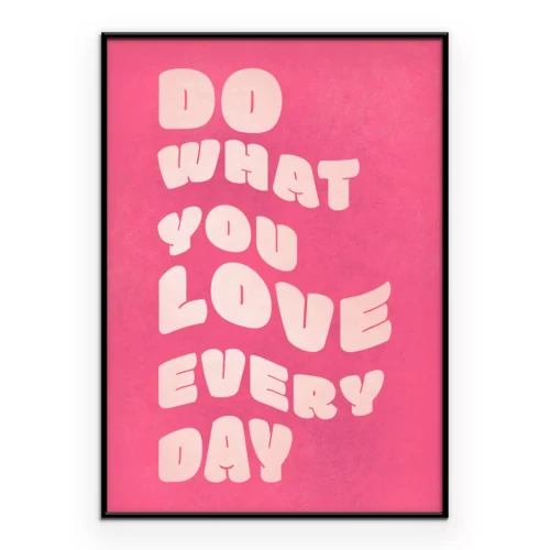 Poster  Inscription typographique motivante sur fond rose