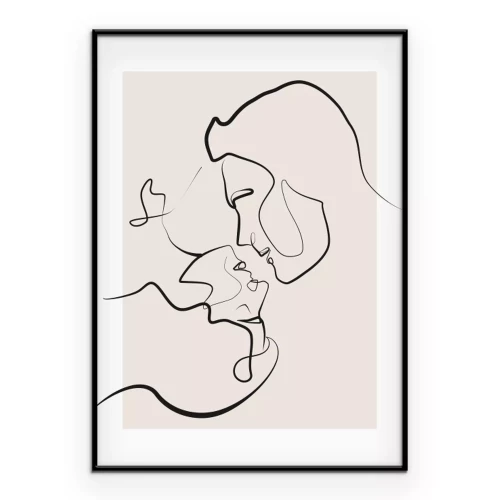 Poster  Dessin au trait d'une femme et d'un homme
