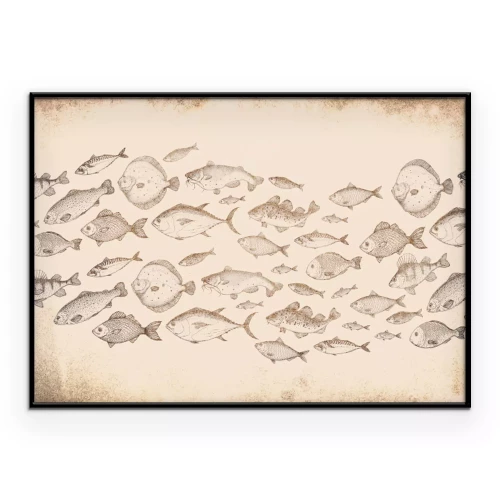 Poster  Poisson dans une palette beige et marron