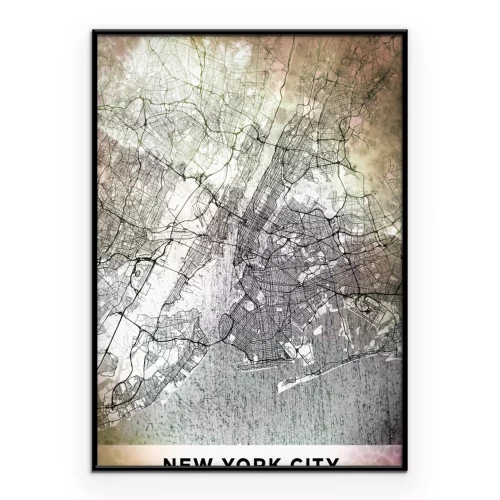 Poster  Plan artistique texturé de la ville de New York