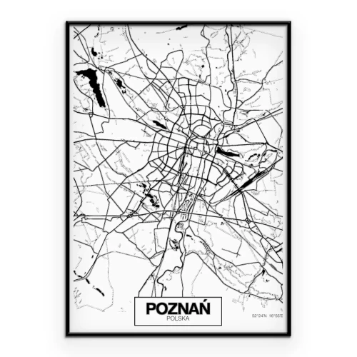 Poster  Plan détaillé des rues de Poznań